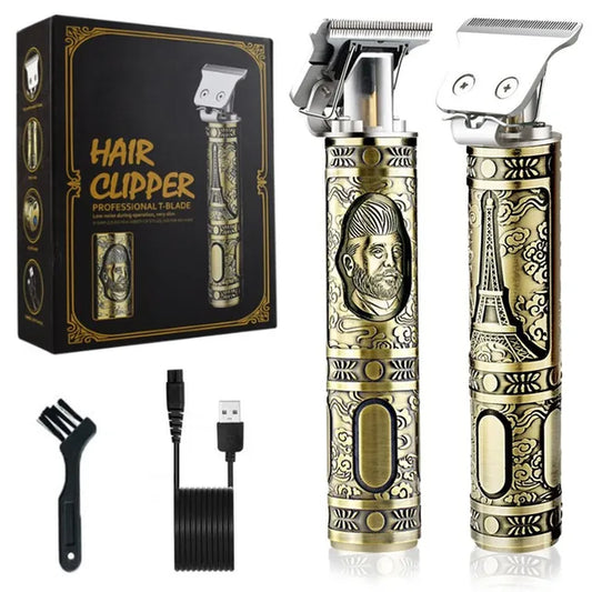 Professional Rechargeable Vintage T9 Hair Clipper for Men's Barber